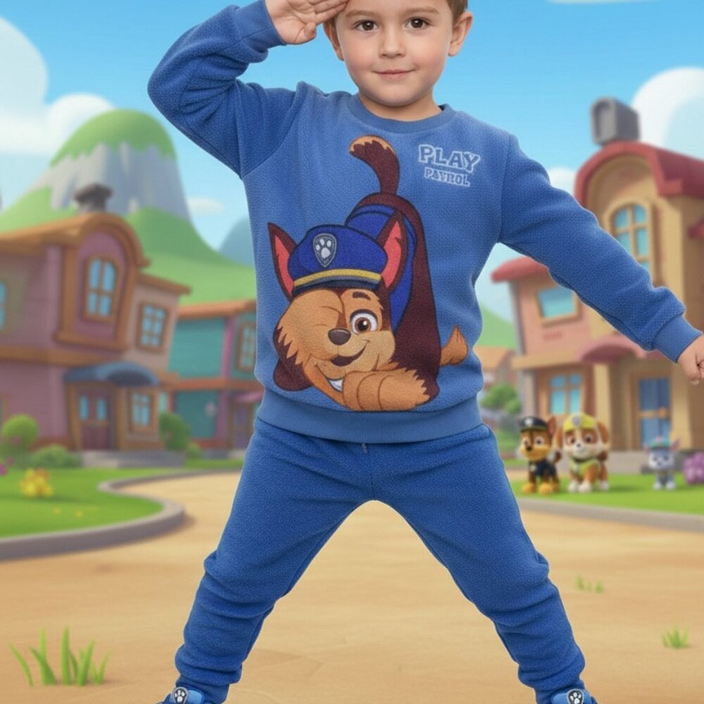 PAW Patrol Chase Kids' Fleece Tracksuit – Blue "Play Patrol" 2-Piece Outfit